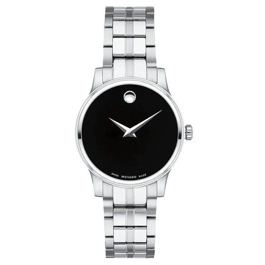 Stainless Steel Round Black Dial Watch