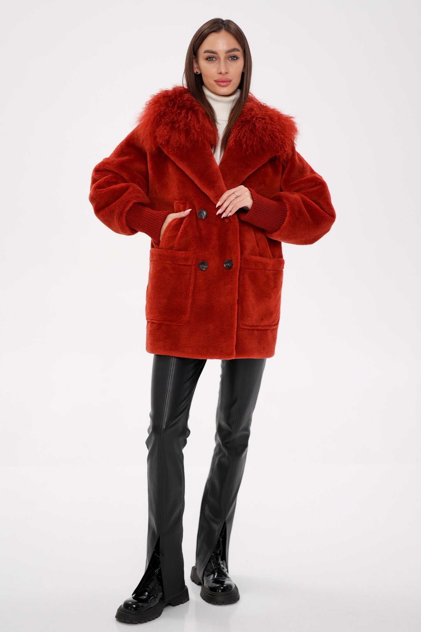 Lama Fur Peruvian Wool Coat