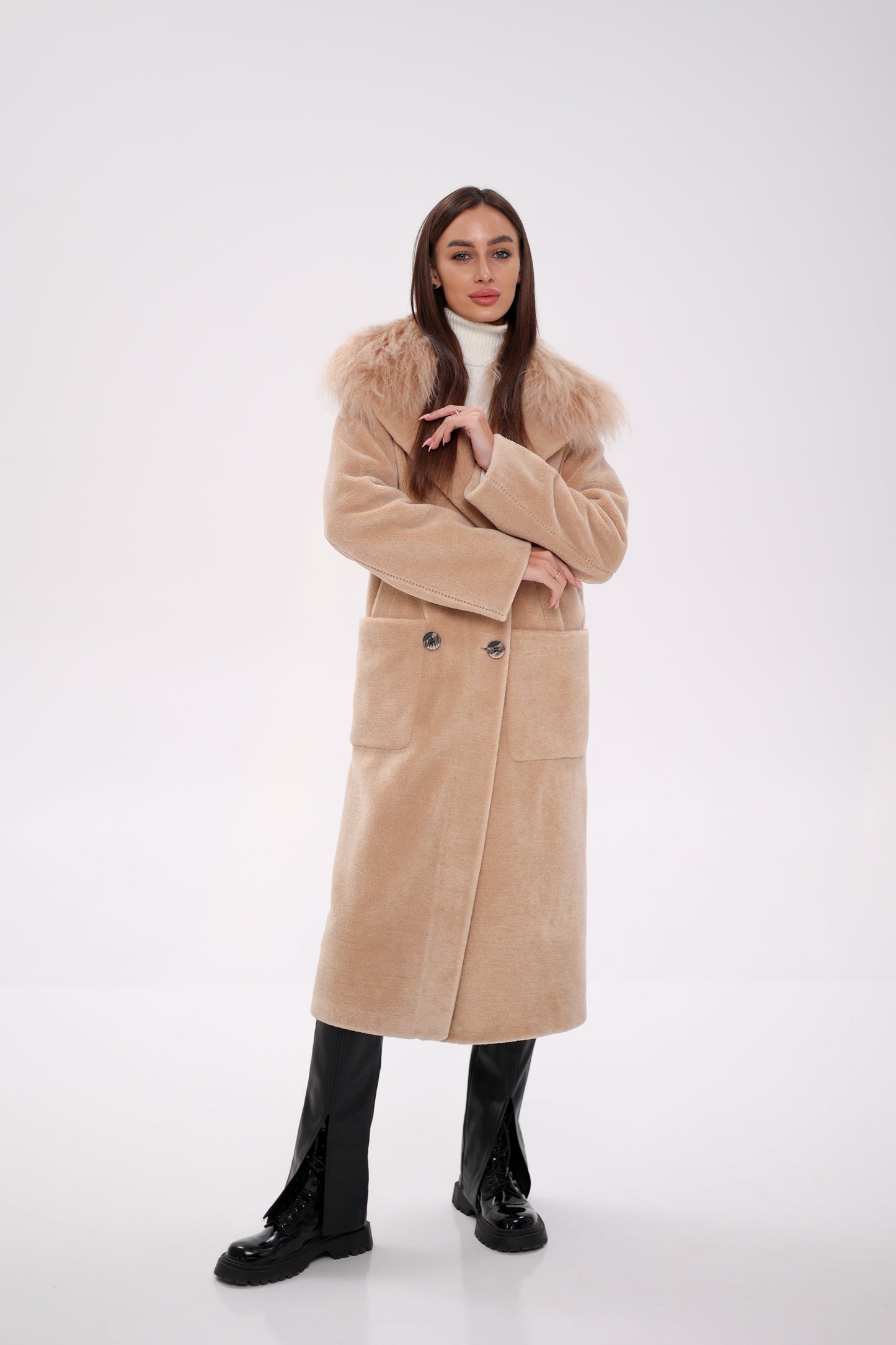 Lama Fur Virgin Wool Coat