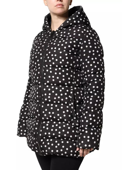 Dolce & Gabbana Black Polyester Hooded Reversible Jacket