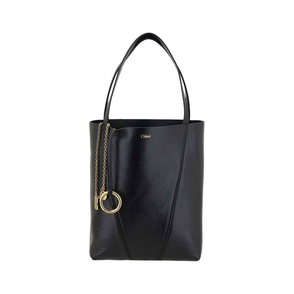 Chloé Spin Black Calf Leather Shoulder Bag