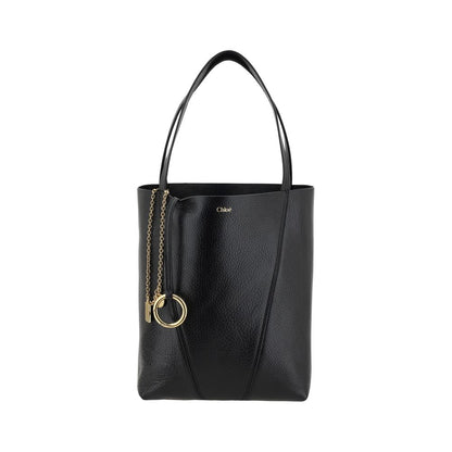 Chloé Spin Black Calf Leather Shoulder Bag