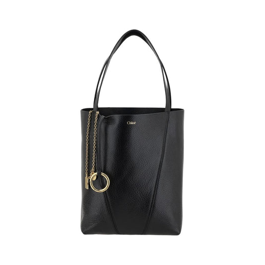 Chloé Spin Black Calf Leather Shoulder Bag