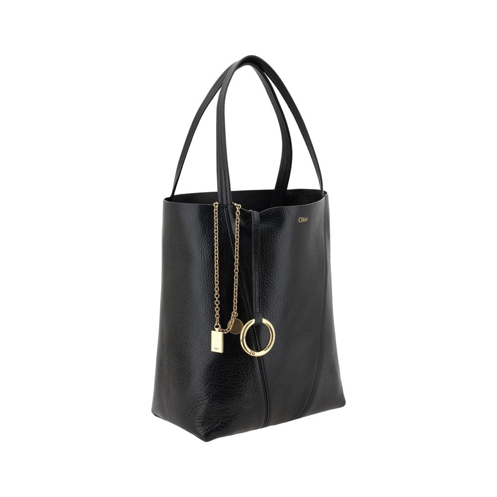 Chloé Spin Black Calf Leather Shoulder Bag