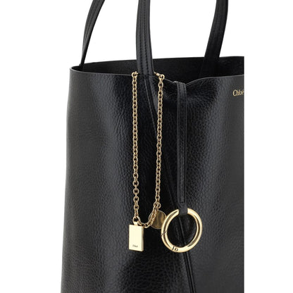 Chloé Spin Black Calf Leather Shoulder Bag