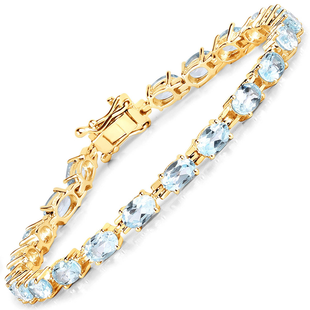 Blue Topaz Sterling Silver Tennis Bracelet