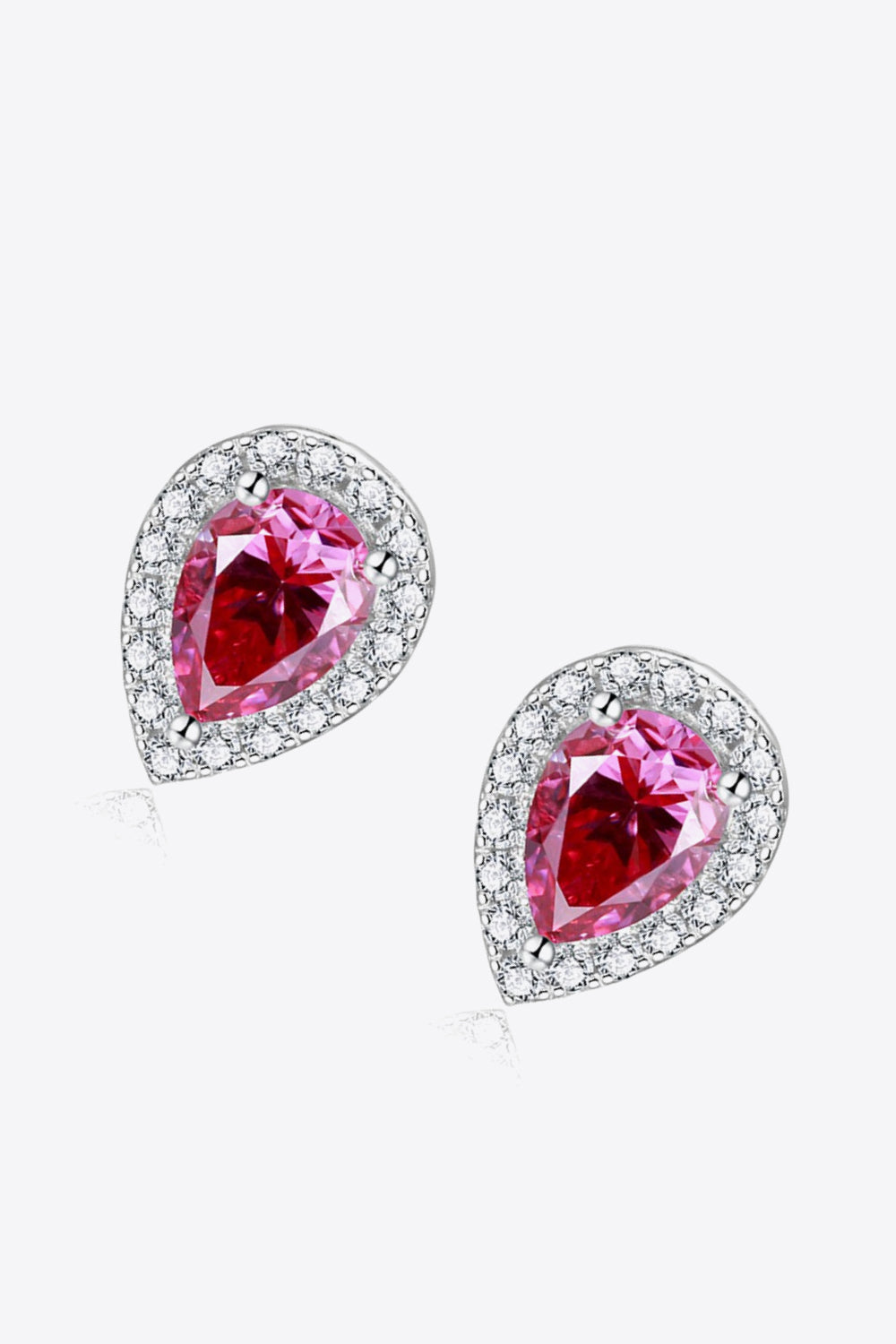 2 Carat Moissanite Teardrop Stud Earrings in Rose - Undeniably LUXE