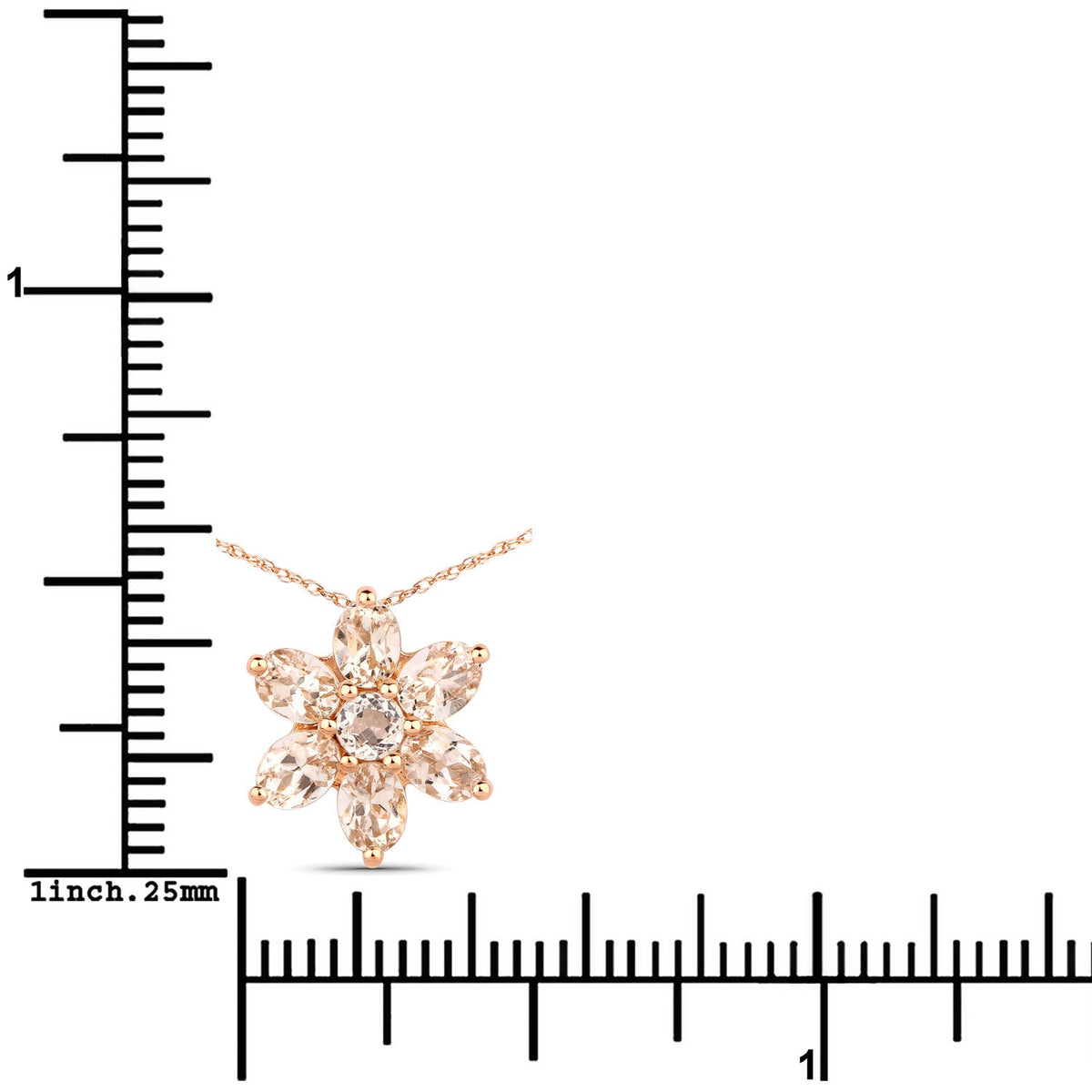 10K Rose Gold Morganite Pendant