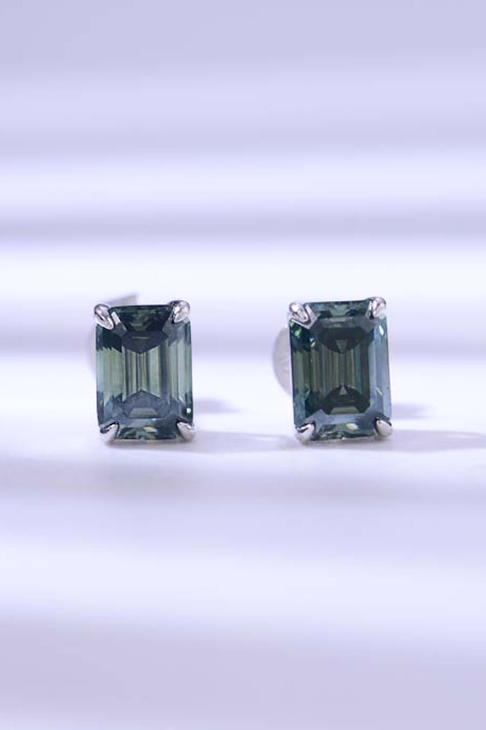 2 Carat Moissanite Stud Earrings in Green - Undeniably LUXE