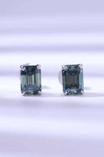 2 Carat Moissanite Stud Earrings in Green - Undeniably LUXE