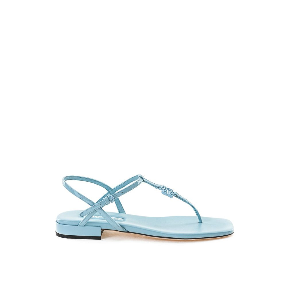 Blue Patent Leather Flip-Flop Sandals