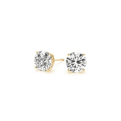 14K Yellow Gold 3 cttw Lab Grown Round Diamond Stud Earrings