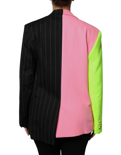 Dolce & Gabbana Multicolor Patchwork Embellished Coat Jacket