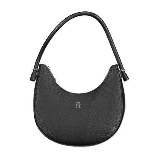 Black Polyurethane Women Handbag