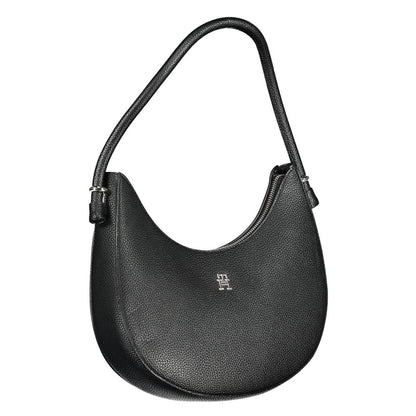 Black Polyurethane Women Handbag