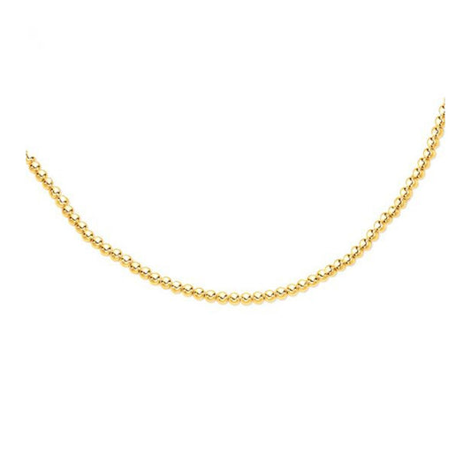 14K Yellow Gold Polished Bead Chain Necklace