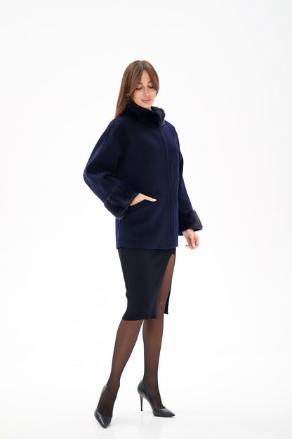Mink Fur Virgin Wool Coat