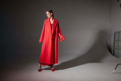 Chester Wool Cashmere Coat Sicily Red Coat