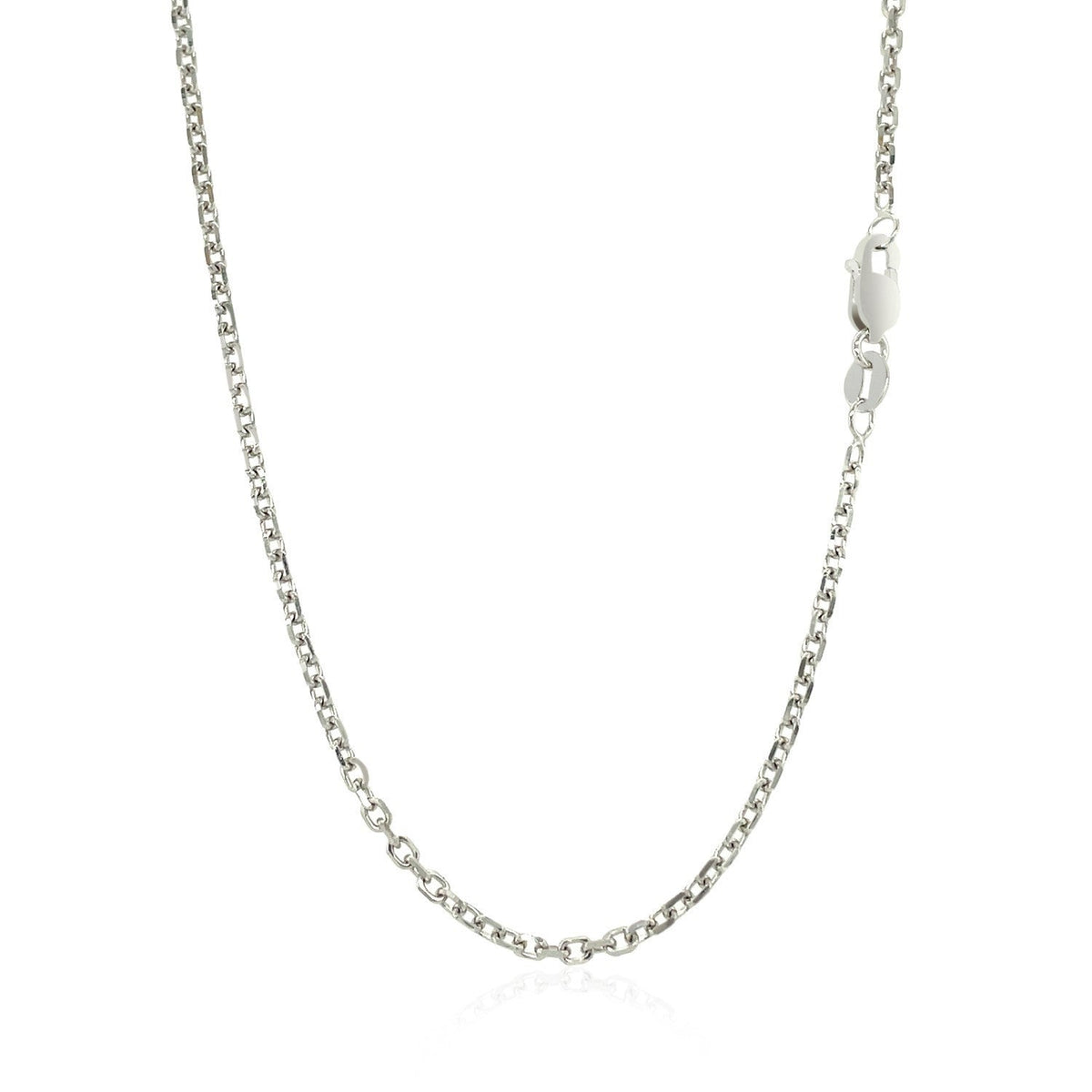 18K White Gold Diamond Cut Cable Link Chain