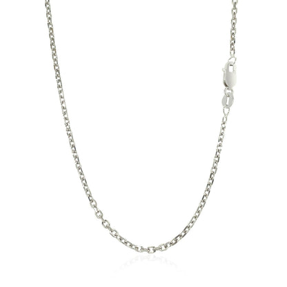 18K White Gold Diamond Cut Cable Link Chain