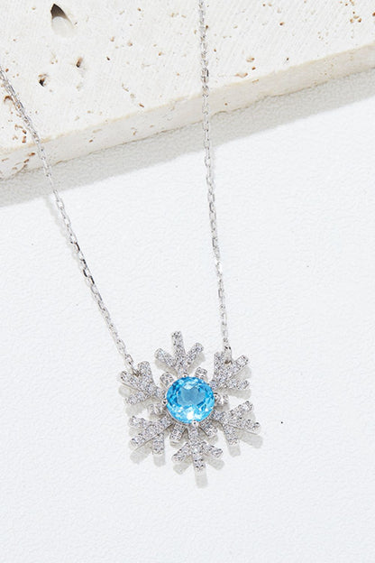 Topaz Snowflake Shape Necklace - Undeniably LUXE