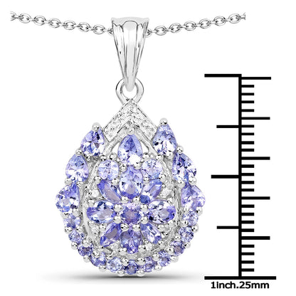 Sterling Silver Tanzanite and White Topaz Pendant