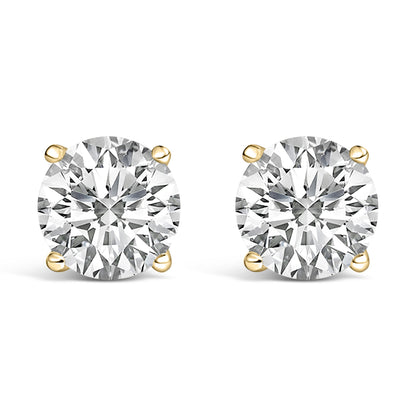 14K White Gold Lab Grown Diamond Solitaire Stud Earrings