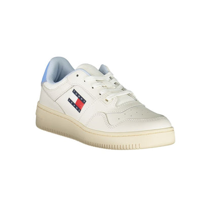 White Polyurethane Women Sneaker