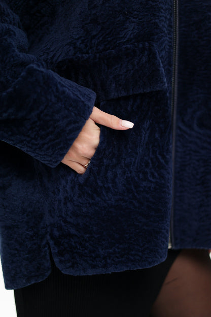 Shearling Silver Fox Trim Jacket