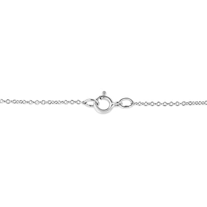 Sterling Silver Diamond Pave Open Cross Pendant Necklace