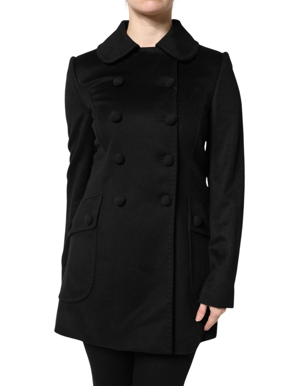 Dolce & Gabbana Black Virgin Wool Double-Breasted Blazer