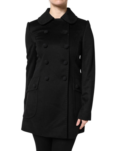 Dolce & Gabbana Black Virgin Wool Double-Breasted Blazer