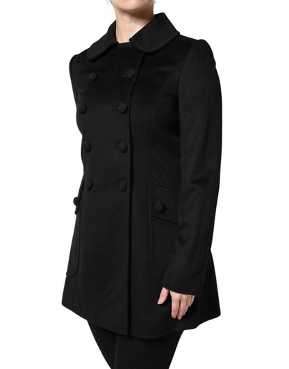 Dolce & Gabbana Black Virgin Wool Double-Breasted Blazer