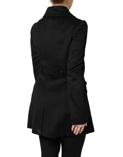 Dolce & Gabbana Black Virgin Wool Double-Breasted Blazer