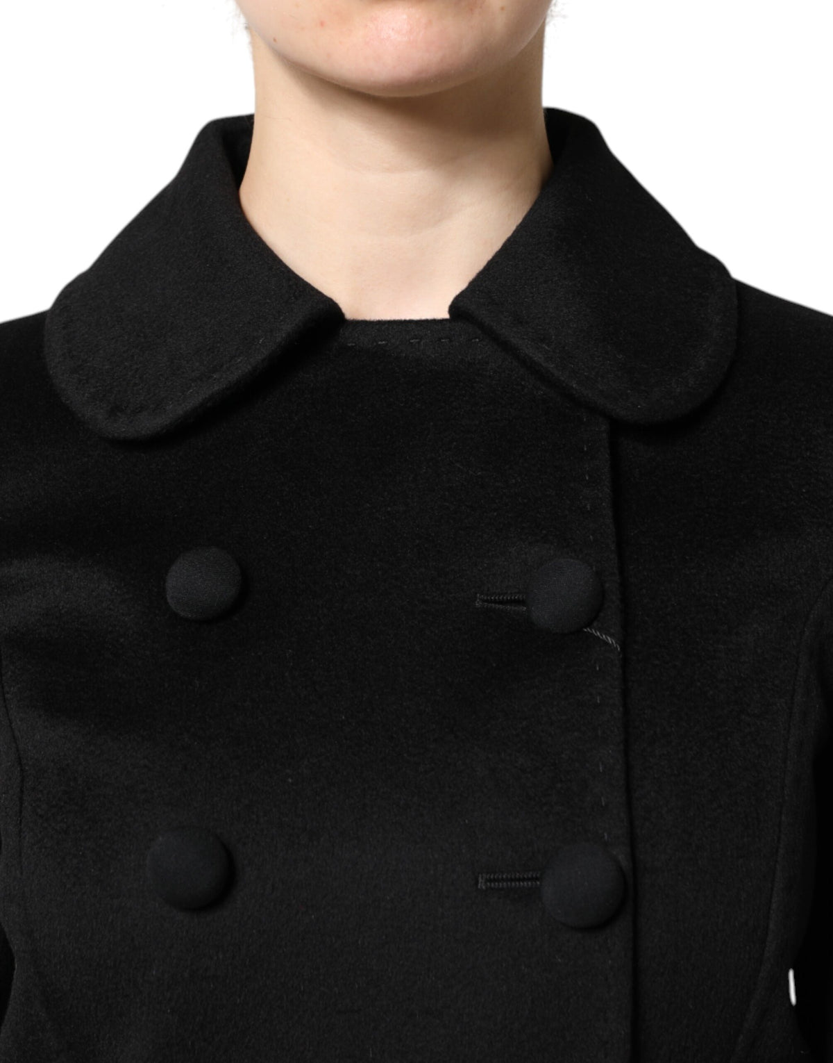 Dolce & Gabbana Black Virgin Wool Double-Breasted Blazer