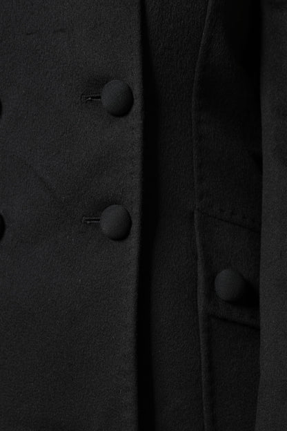 Dolce & Gabbana Black Virgin Wool Double-Breasted Blazer