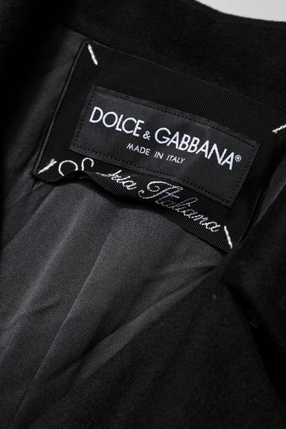 Dolce & Gabbana Black Virgin Wool Double-Breasted Blazer