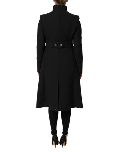 Dolce & Gabbana Black Wool Single Breasted Trench Coat Jacket II