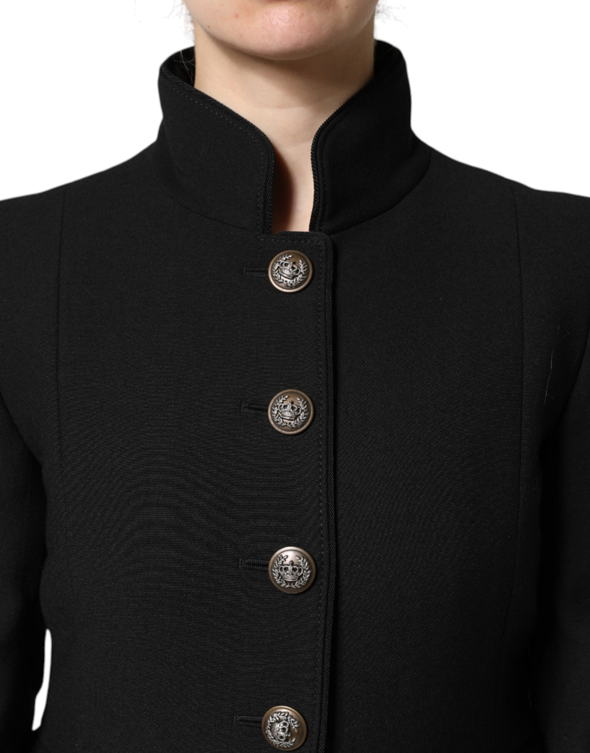 Dolce & Gabbana Black Wool Single Breasted Trench Coat Jacket II
