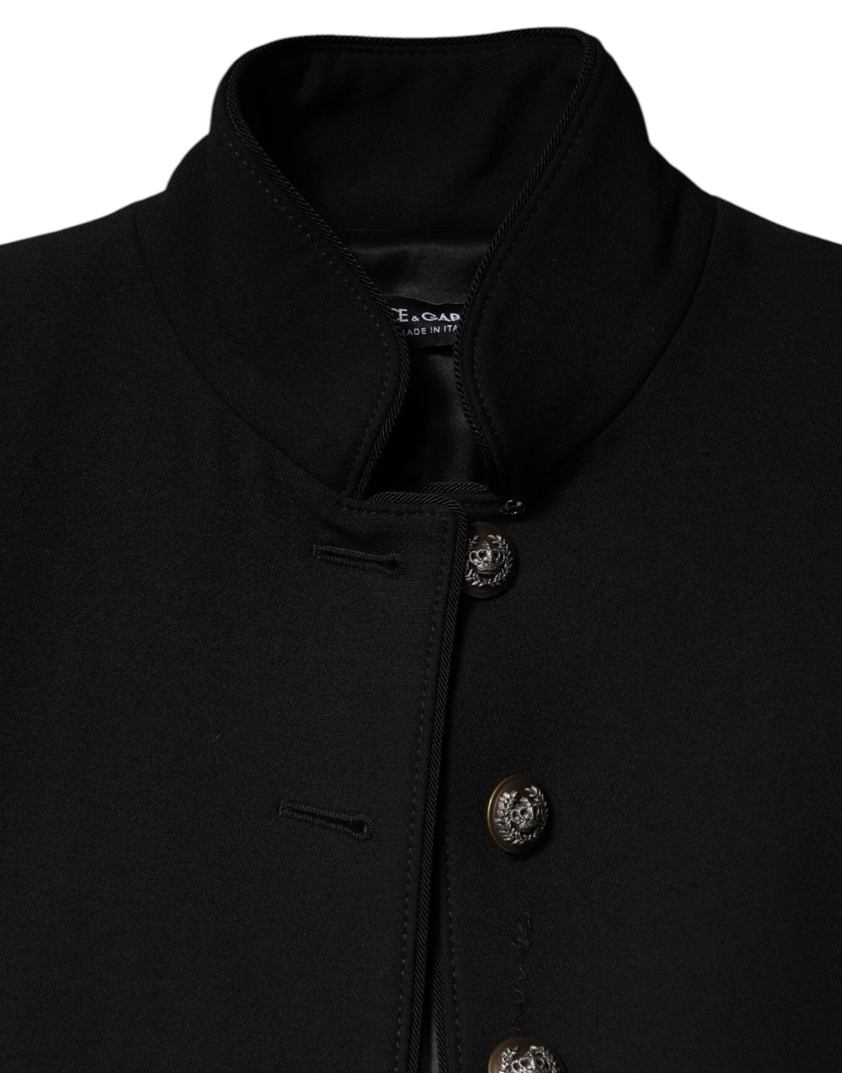 Dolce & Gabbana Black Wool Single Breasted Trench Coat Jacket II