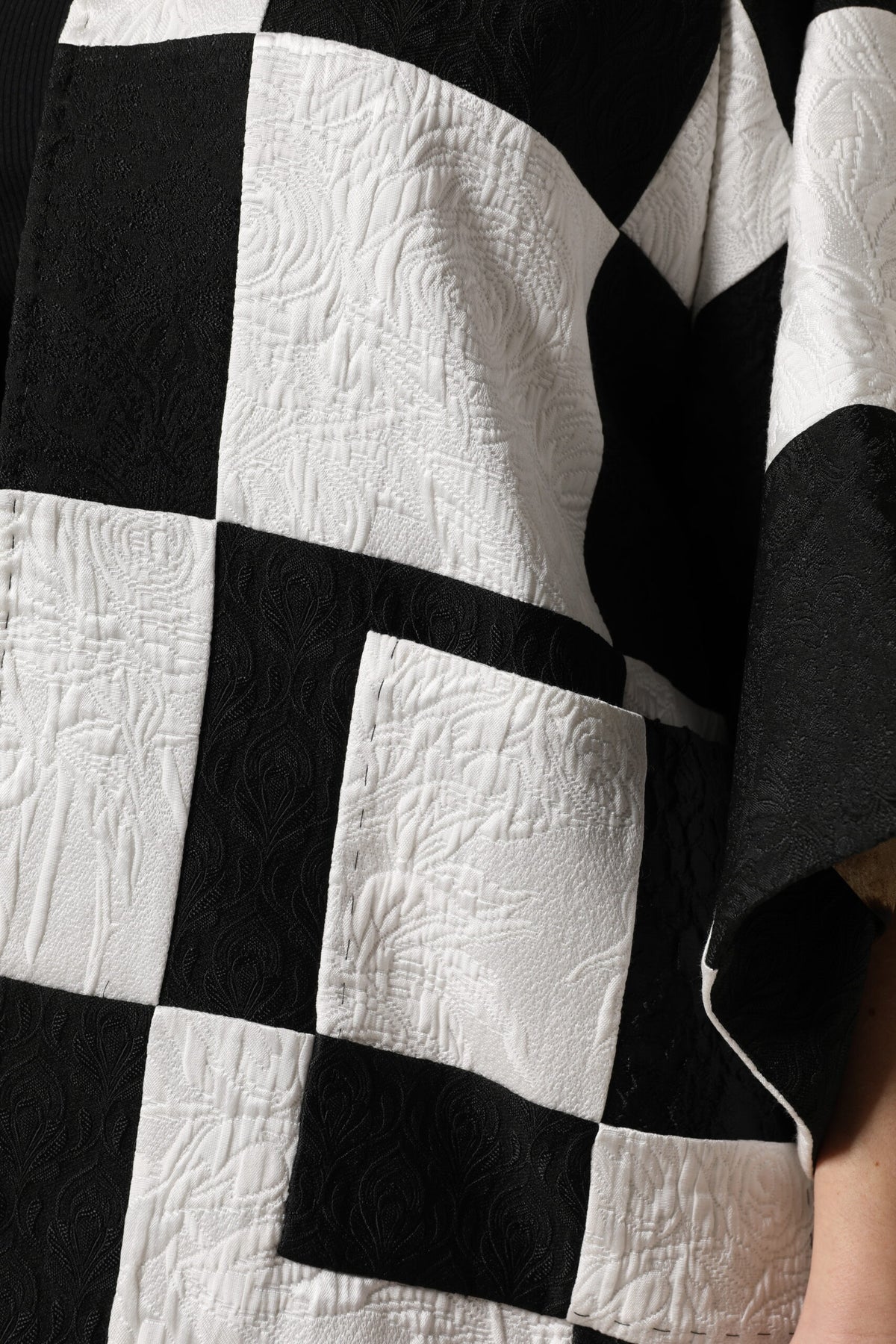 Dolce & Gabbana Black & White Damier Patchwork Jacquard Blazer
