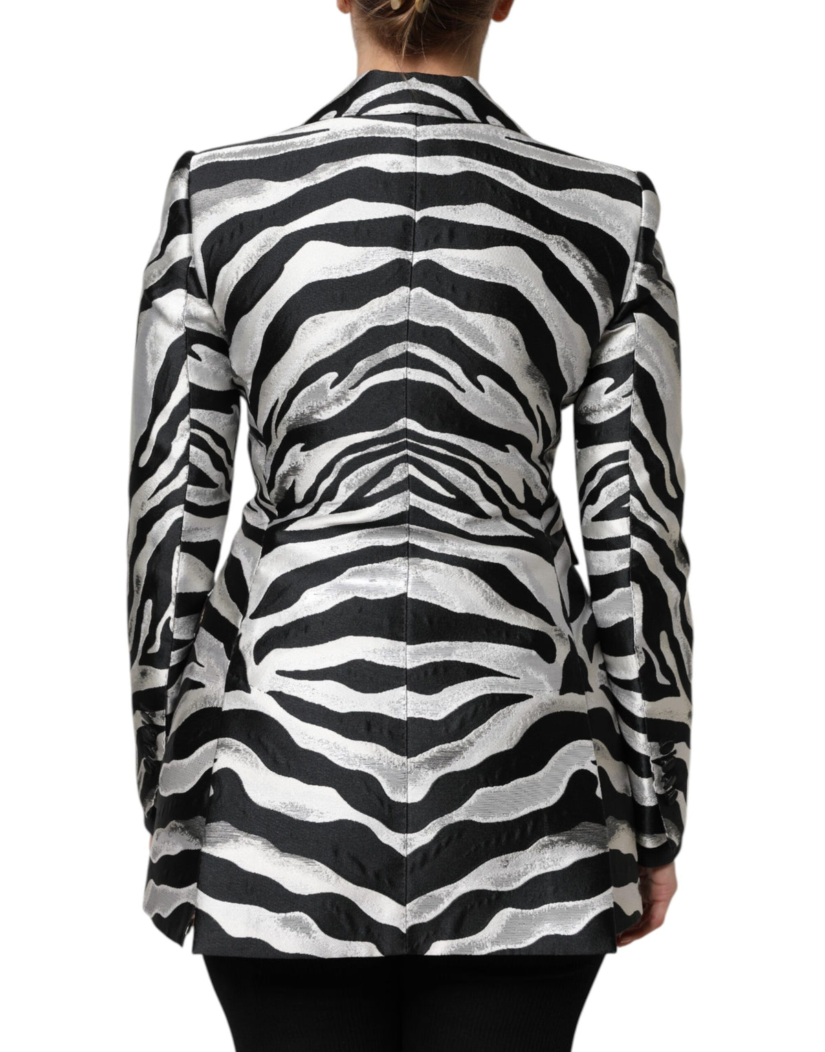 Dolce & Gabbana Black and Silver Zebra Blazer