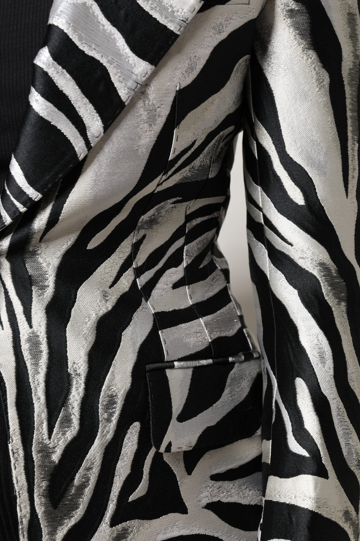 Dolce & Gabbana Black and Silver Zebra Blazer