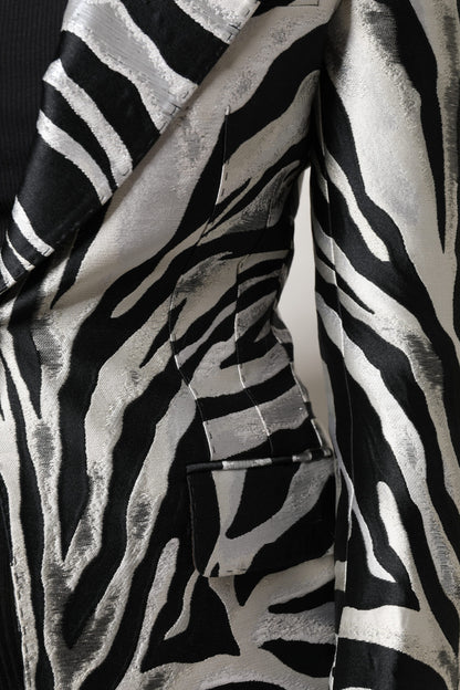 Dolce & Gabbana Black and Silver Zebra Blazer
