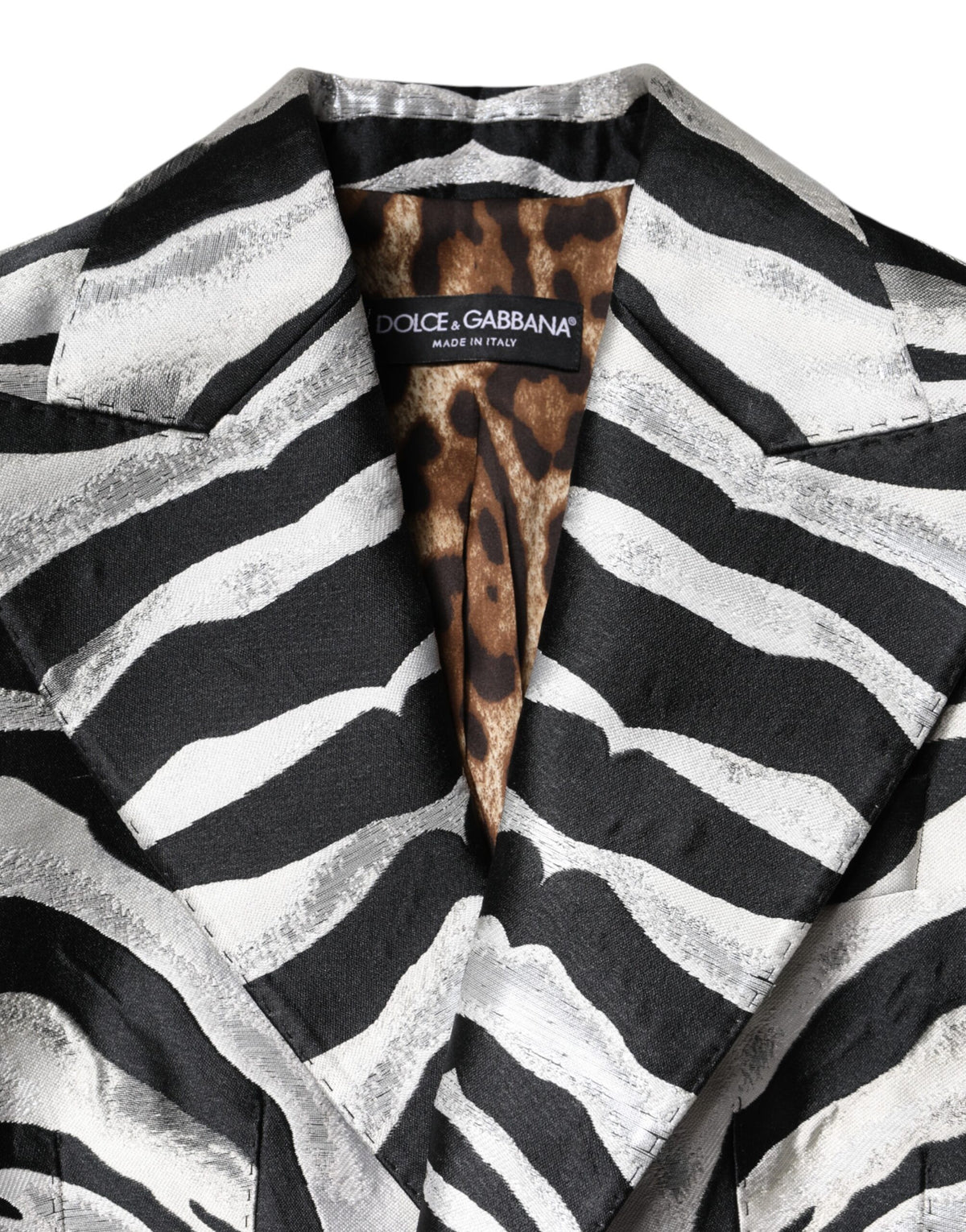 Dolce & Gabbana Black and Silver Zebra Blazer
