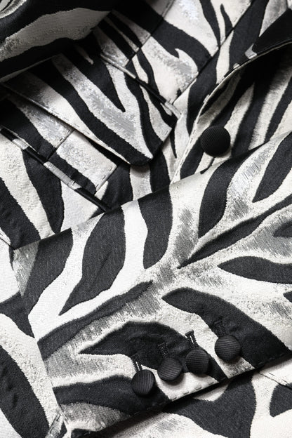 Dolce & Gabbana Black and Silver Zebra Blazer