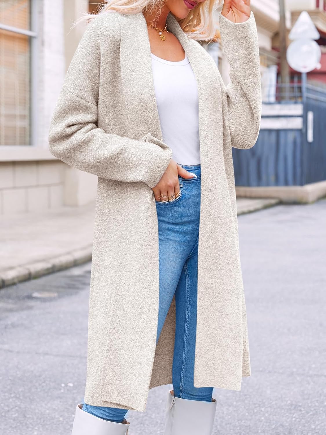 Long Cardigan Sweaters Chunky Open Front Oversized Slouchy Knit Fall Trendy Coatigan Jackets