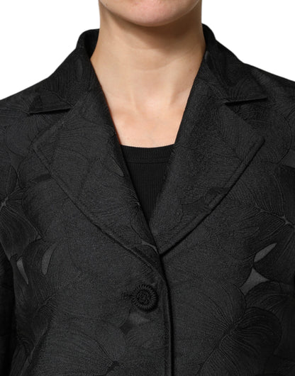 Dolce & Gabbana Black Single Breasted Trench Coat Jacket