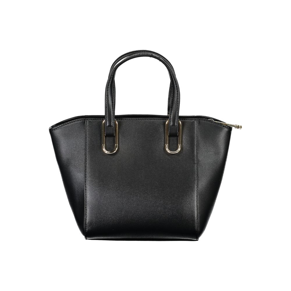 Black Polyurethane Women Handbag