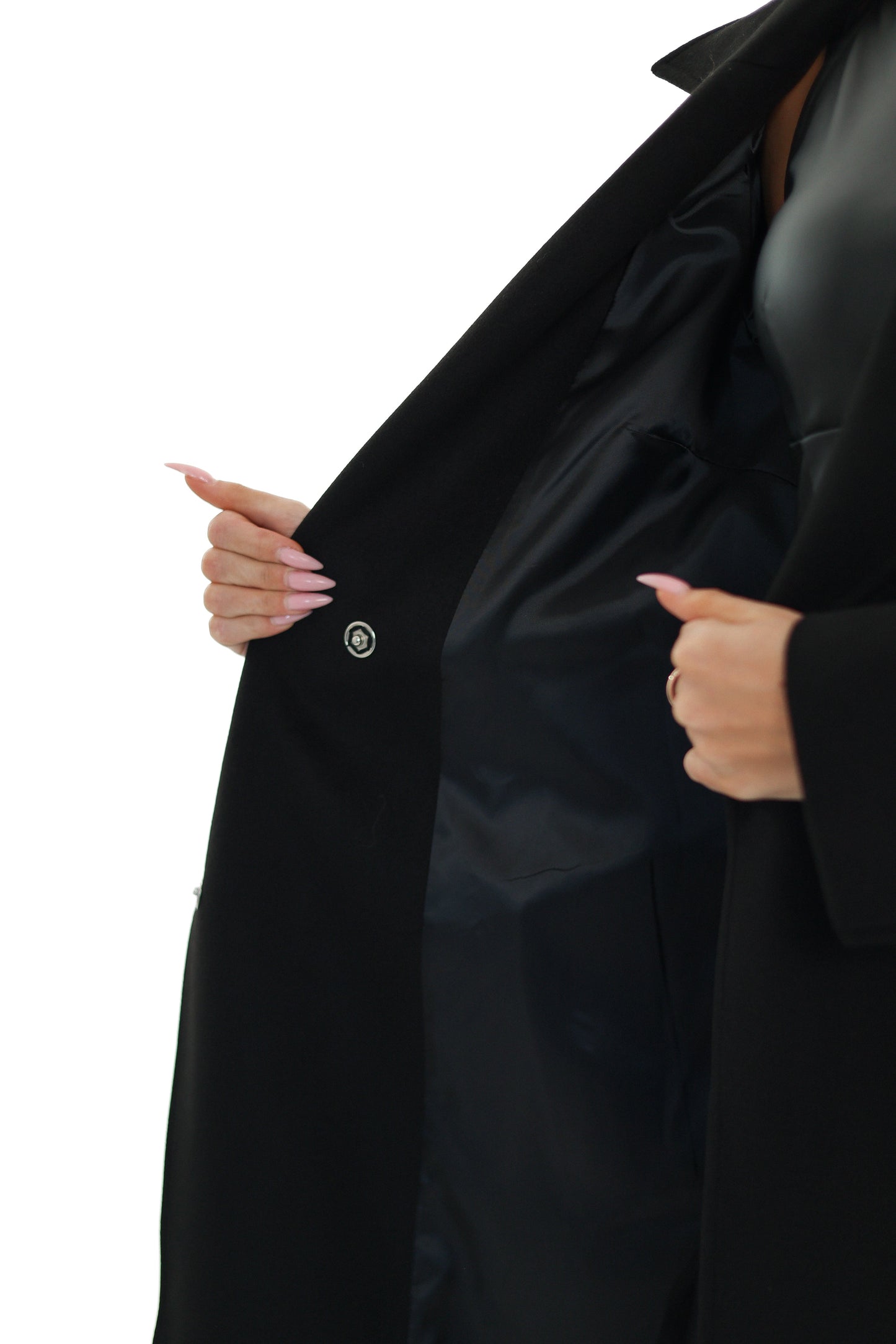 Aria Cashmere Blend Coat in Black